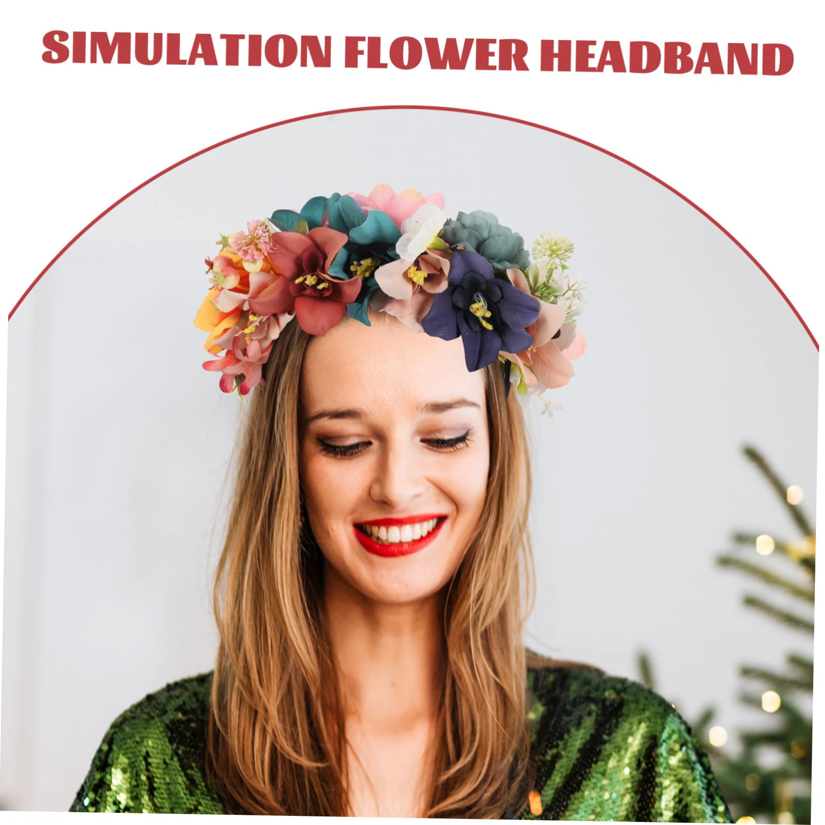 VICASKY 5stücke Braut Blumenkranz Haarschmuck Mit Verstellbarem Band Künstliche Blumenkrone Für Hochzeiten Partys Festivals Und Fotoshootings Elegantes Haarband Für Damen