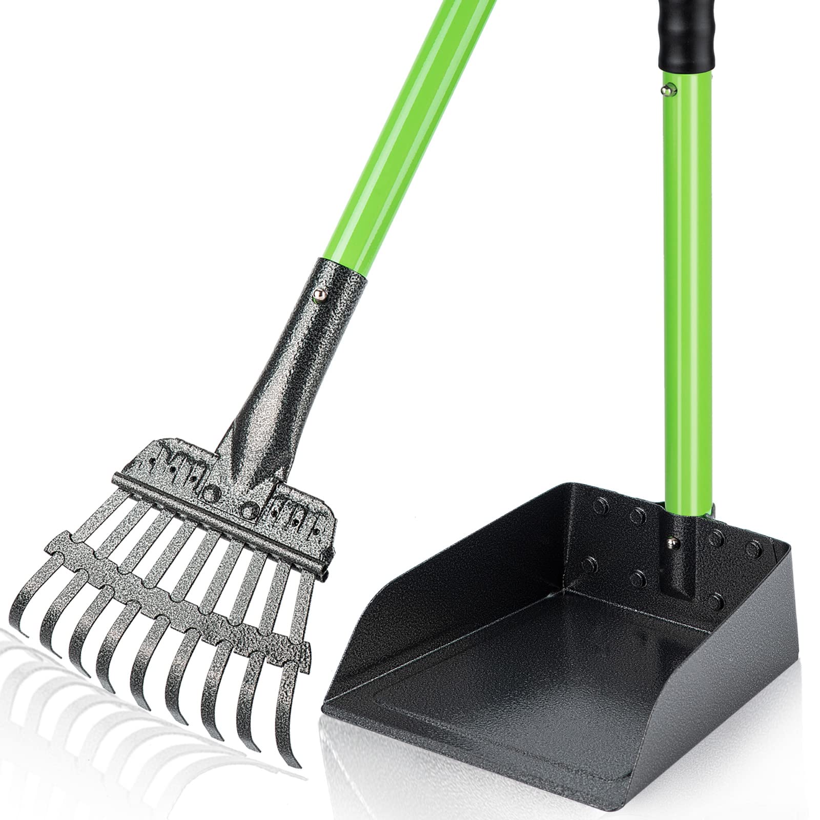 TIMINGILA Dog Pooper Scooper,Adjustable Stainless Metal Long Handle