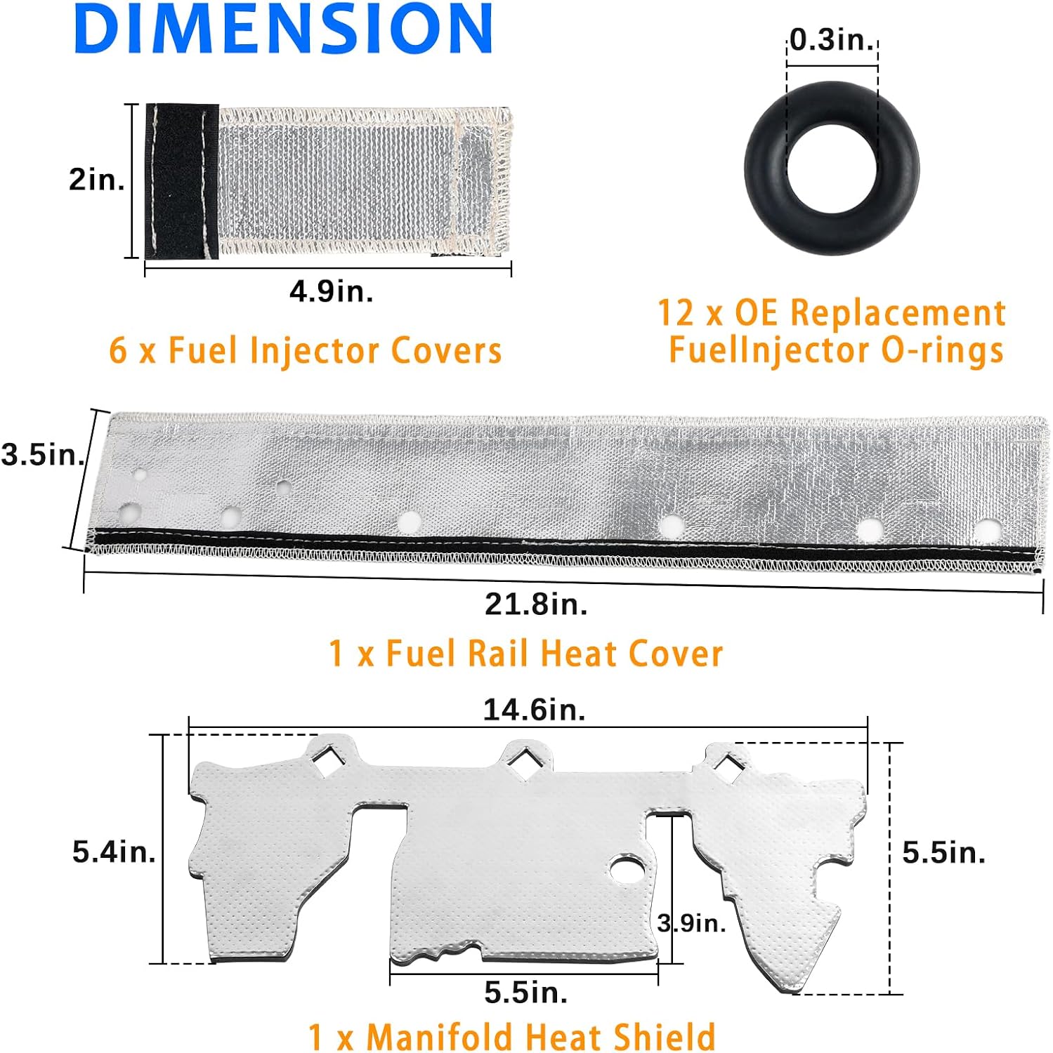 Fuel Rail and Injector Cover Kit, Fuel Rail & Injector Heat Shield Kit for 1997-2004 Jeep Wrangler TJ Grand Cherokee 4.0L Engine 010378