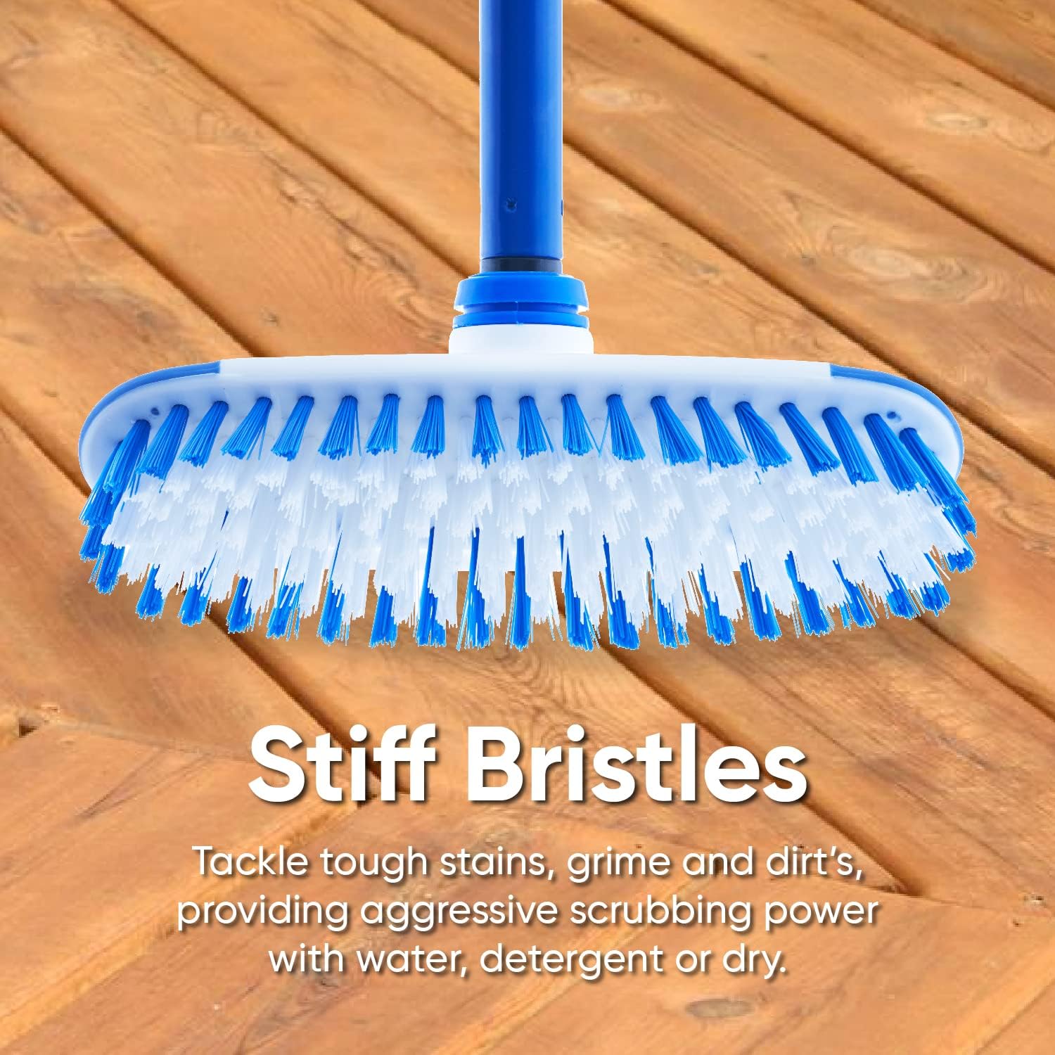 Superio Deck Scrub Brush Head Heavy Duty Stiff Bristles Replacement, Brush Refill with Scraper - Cleans Hot Tub, Swimming Pool, Granite Tiles, Bathroom, Patio, Kitchen, Wall, and Deck, (3)