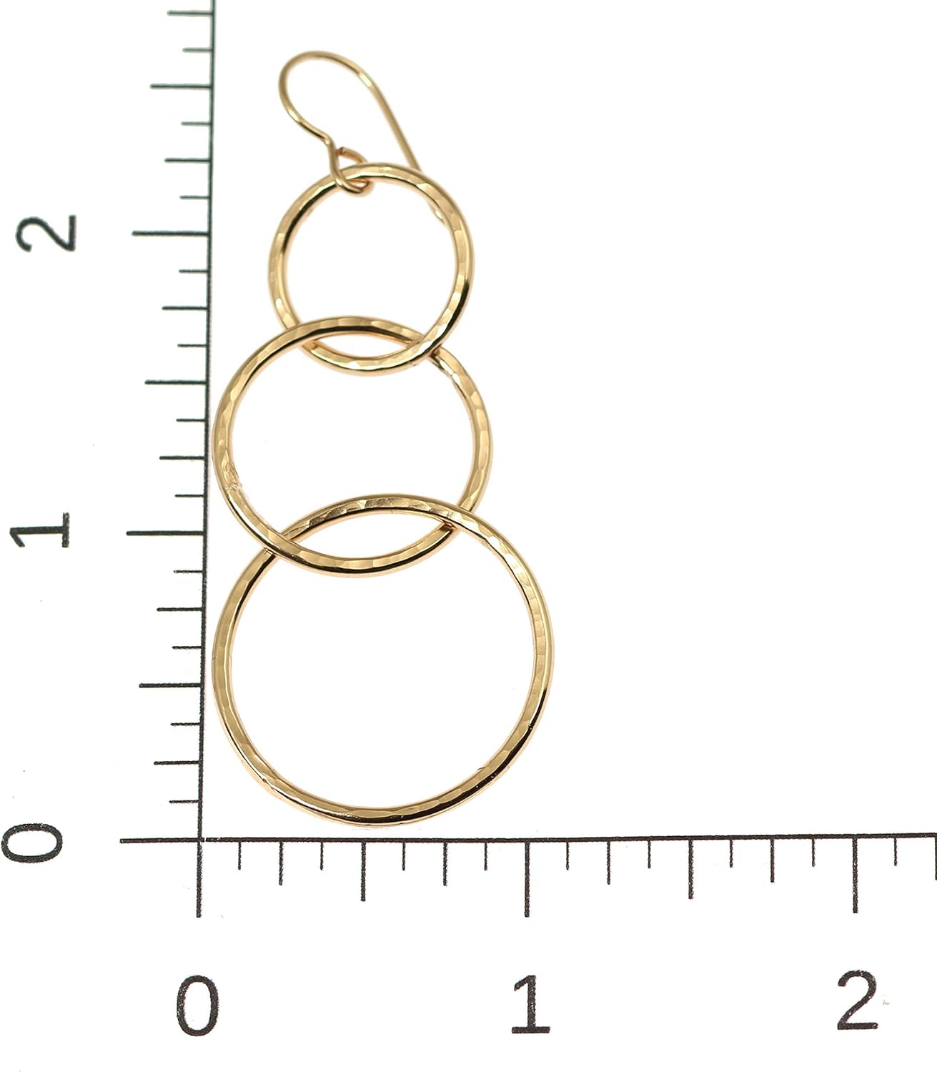 Hammered Bronze Three Tiered Dangle Earrings