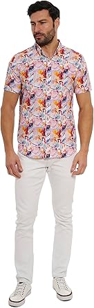 Robert Graham Mens Ledger Short Sleeve Woven Shirt