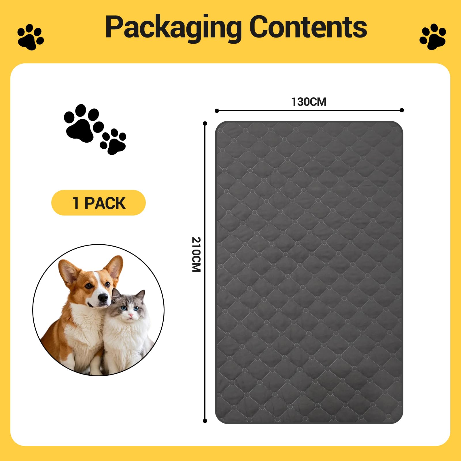 Couverture Imperméable pour Chien 210x130cm , Tapis pour Animaux De Compagnie, Housse de Protection Antidérapante pour Canapé, Lit et - Lavable en Machine, Résistante aux Poils, Idéale Chiens et Chats