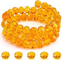 Vista 25 de Dowarm 300 cuentas Briolette de cristal de 0.236 pulgadas, con forma de diamante, multifacéticas, negras, para fabricación de joyas y manualidades