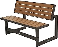 Lifetime 60054 Convertible Bench to Table - Durable Faux Wood Patio Furniture, Weatherproof & Space-Saving