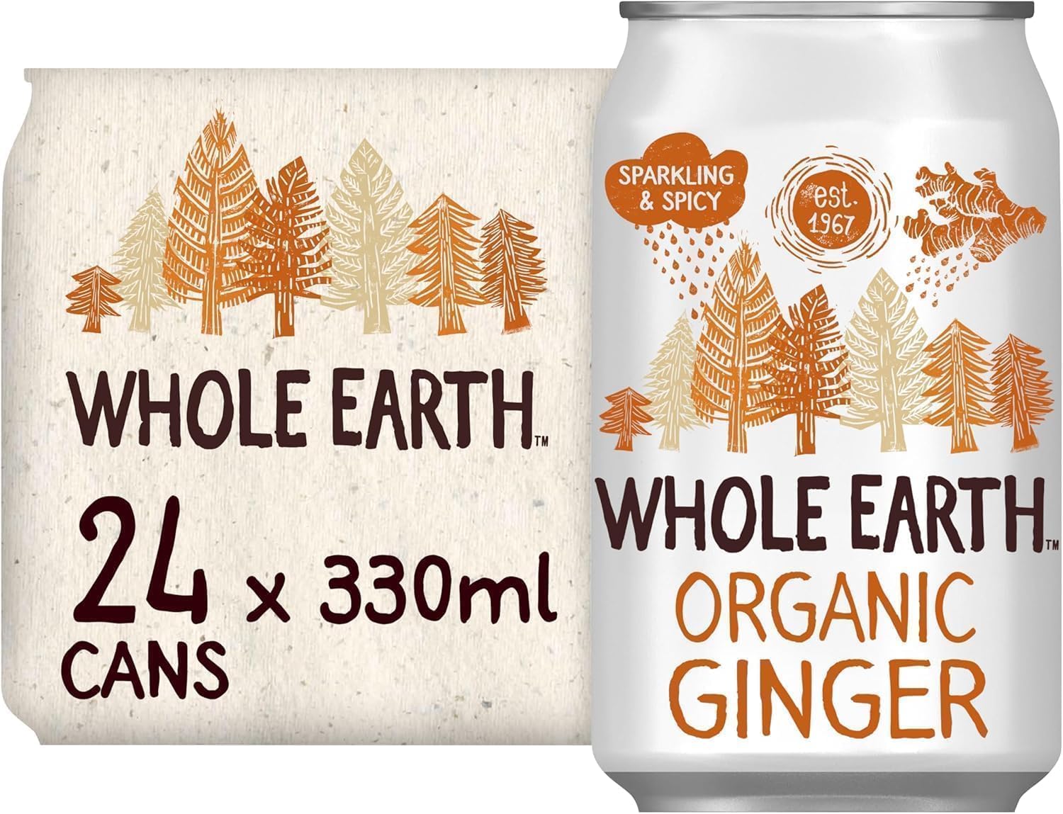 Whole Earth Refresco De X 330ml (bio), Jengibre, 24 Unidad