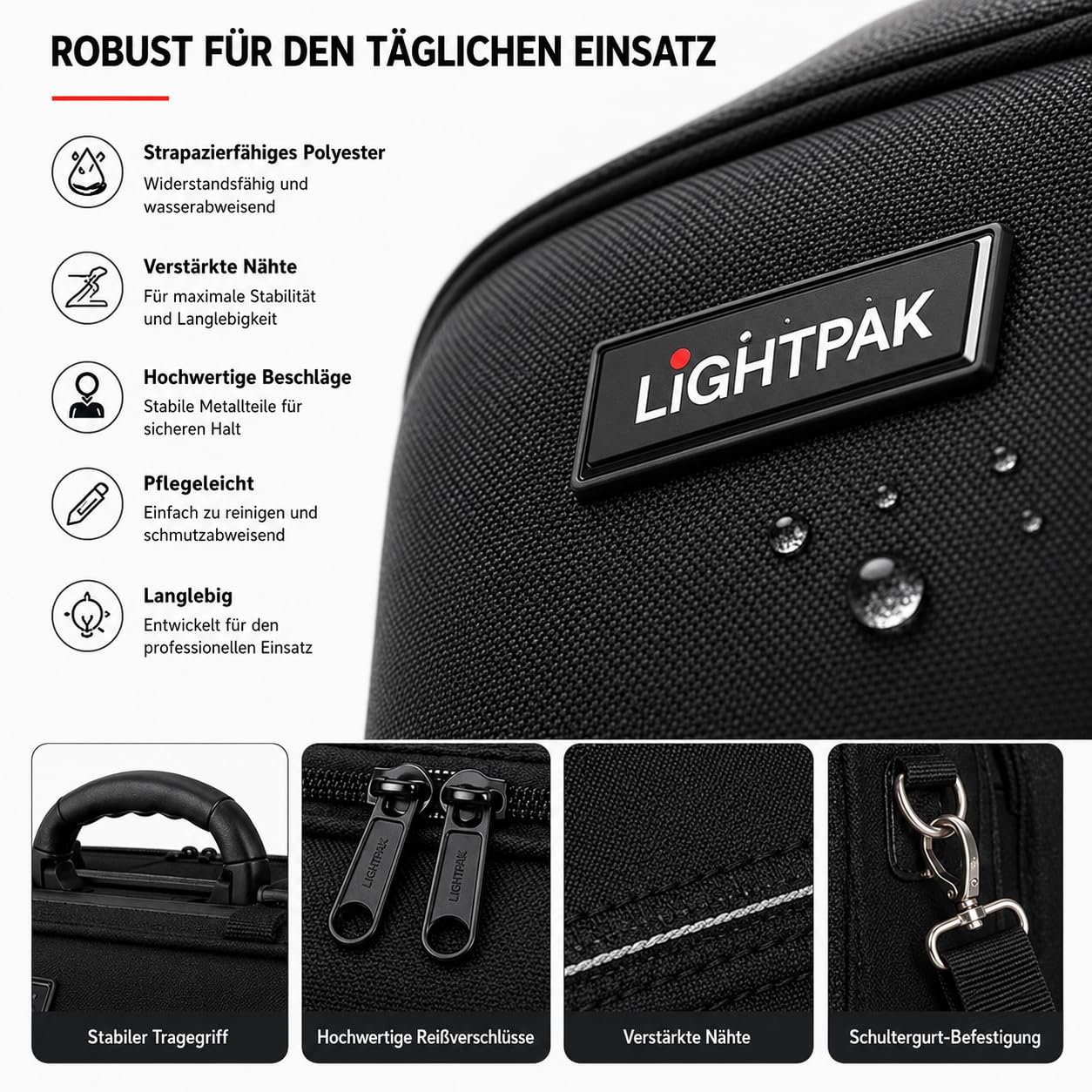 Koffer 46008 - The Flight Pilotenkoffer, aus Polyester, Schwarz 45 x 34 x 20 cm, 11,5 liters 10100194
