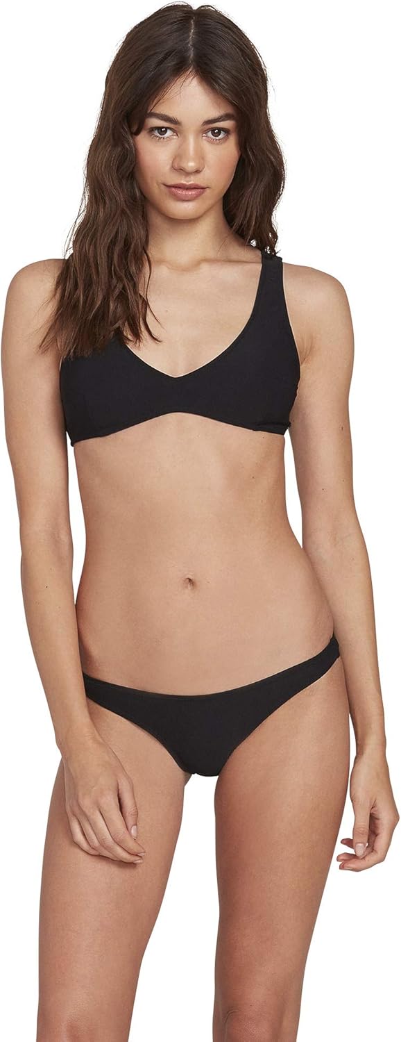 Volcom Women's Simply Seemless V Neck Swimsuit Bikini Top