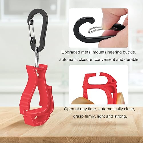 Miniatura 4 de NANHONG 6 clips de guantes para guantes de trabajo, trabajador de construcción para lentes, cascos, guantes y clip