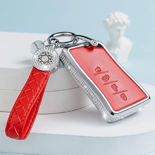 Miniatura 5 de Funda compatible con llavero Lexus con llavero de piel de cristal de protección de 360 grados para Lexus ES350 ES300h UX200 LS500 LS500H LC500