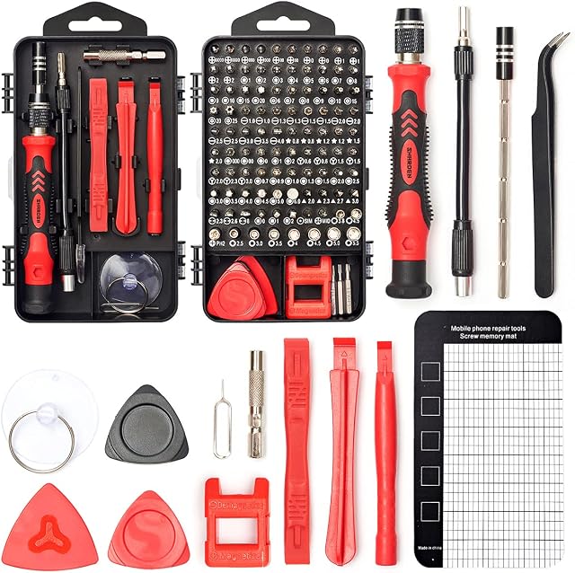 SHARDEN 122-Piece Precision Screwdriver Set, Magnetic Small Screwdriver Set, Electronic Repair Tool Kit DIY Screwdriver Kit for Phone, PC, Laptop, iPhone, Computer, MacBook, PS4, Nintendo, Xbox, Ring