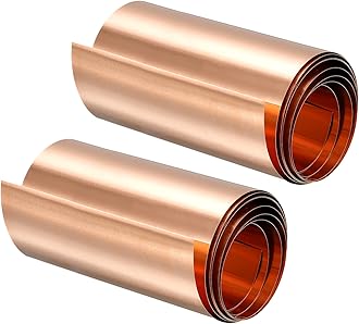 uxcell Copper Sheet Roll, Metal Foil Plate 1000mm x 80mm x 0.1mm 2pcs