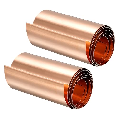 Miniatura 12 de uxcell Rollo de hoja de cobre, placa 3,280.8 ft m x 131.2 ft m x 0.2 ft m de la hoja del metal