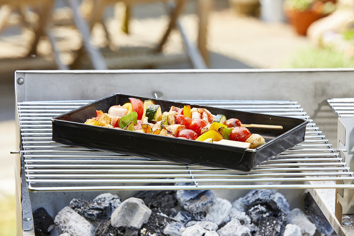 Durandal Plateau de barbecue pour barbecue et four, tapis de cuisson pour barbecue à gaz et au charbon de bois, avec revêtement anti-adhésif, facile à nettoyer, accessoires de barbecue, poêle à