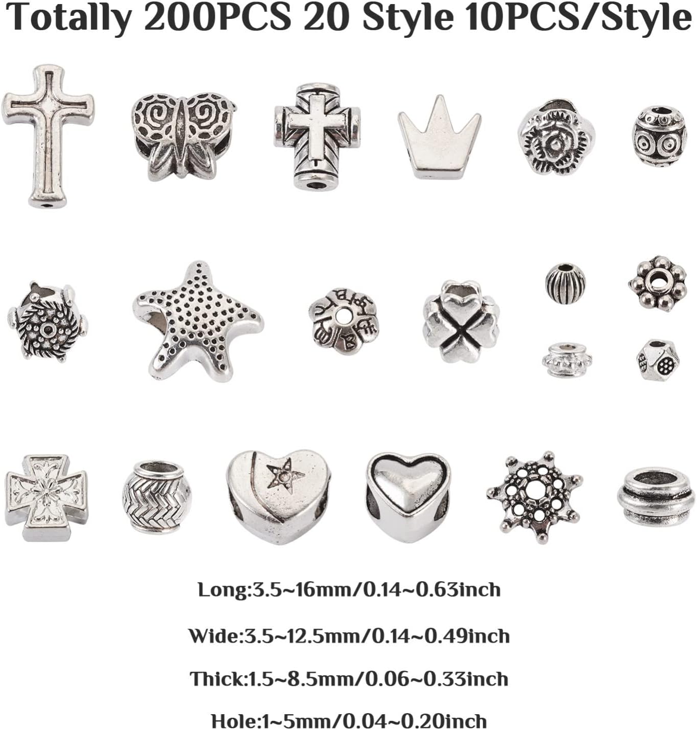 Craftdady Alloy Spacer Beads Metal Bead Spacers Tiny Pony Beads for Jewelry Making