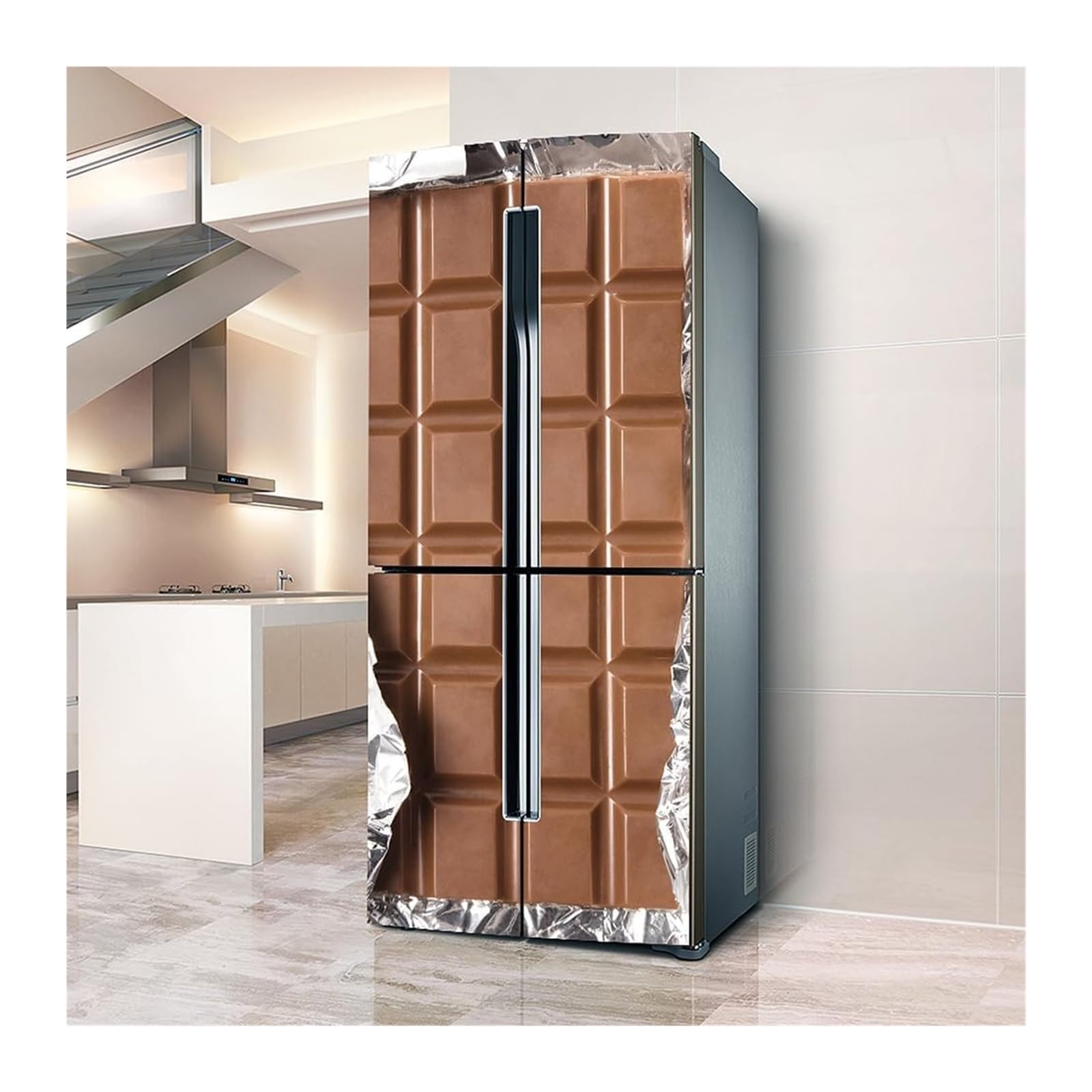 GDHKDDFL Minimalist, luxury-inspired fridge decals, Fridge Sticker Full Covering Door Covers Skins Wall Stickers for Kitchen Decal(L: 100x180 cm)