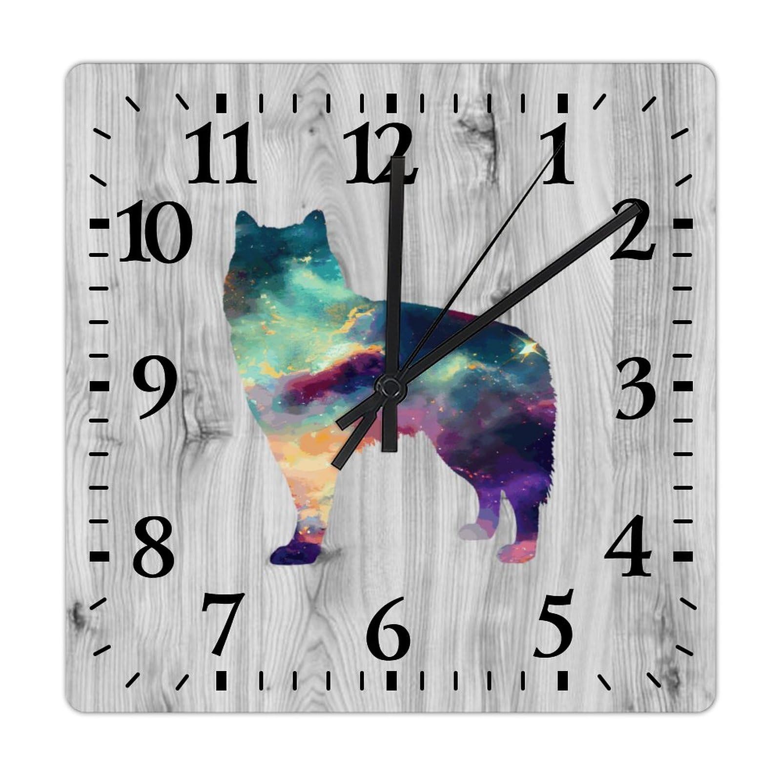 Horloge murale carrée Husky pour supprimer le tic-tac du bureau