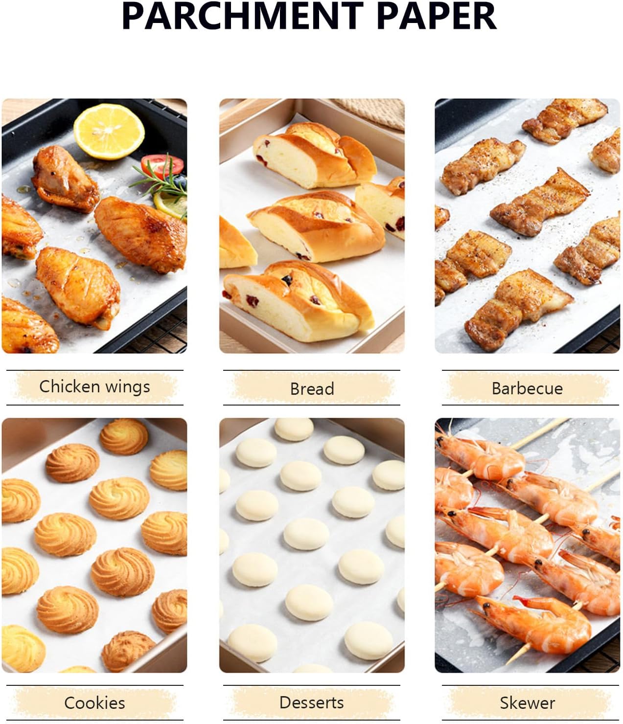 Parchment Paper Liners Non Stick Sheet 20x30cm 100 Pcs for Baking