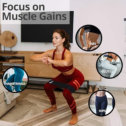 Miniatura 6 de Bandas de pierna para piernas y glúteos  Bandas de cadera para entrenamiento  Correas de fitness para activar piernas, muslos, botines, glúteos y