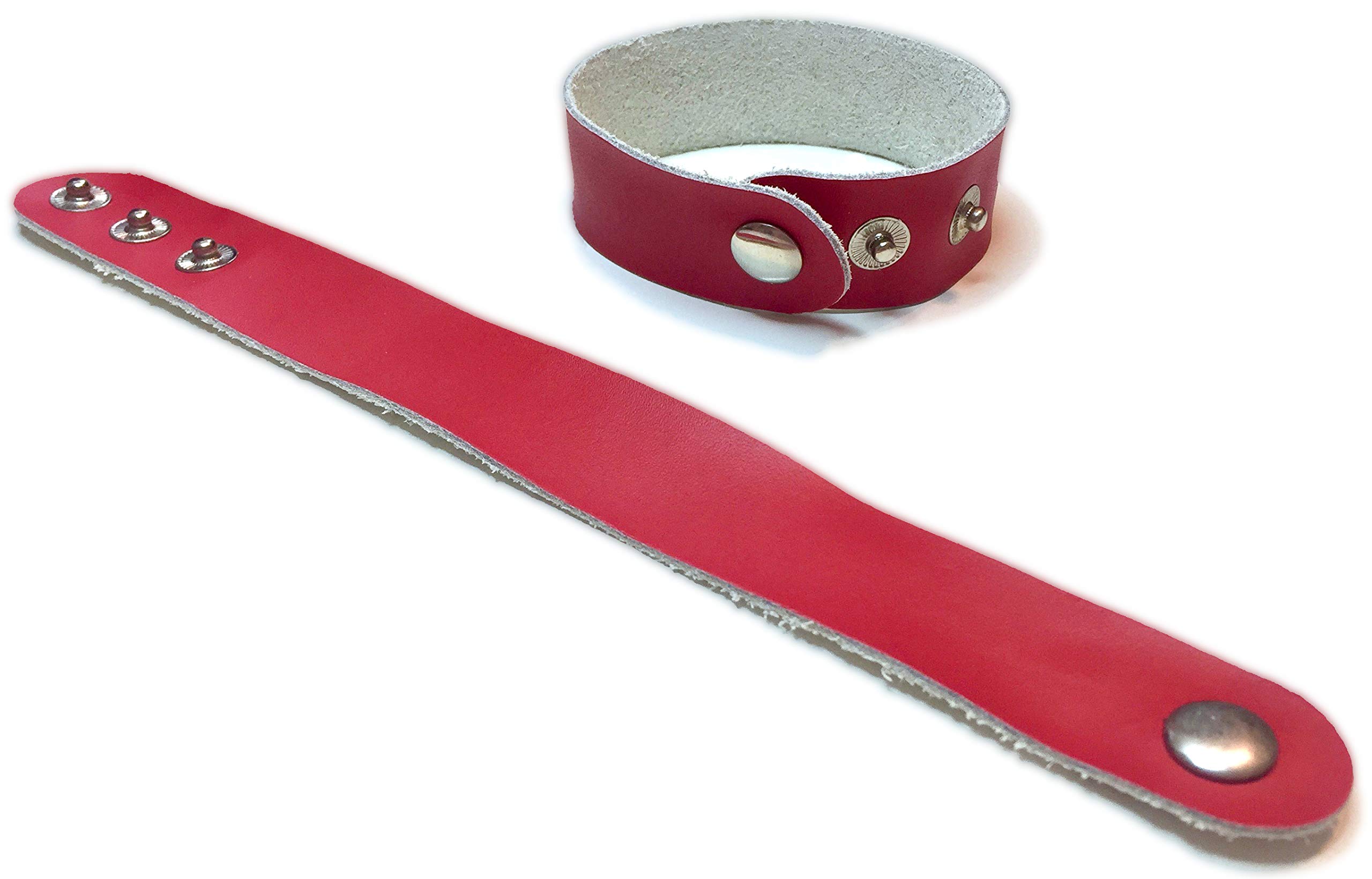TheAwristocrat Lot de 4 bracelets en cuir vierges pour loisirs créatifs – Personnaliser et personnaliser (rouge