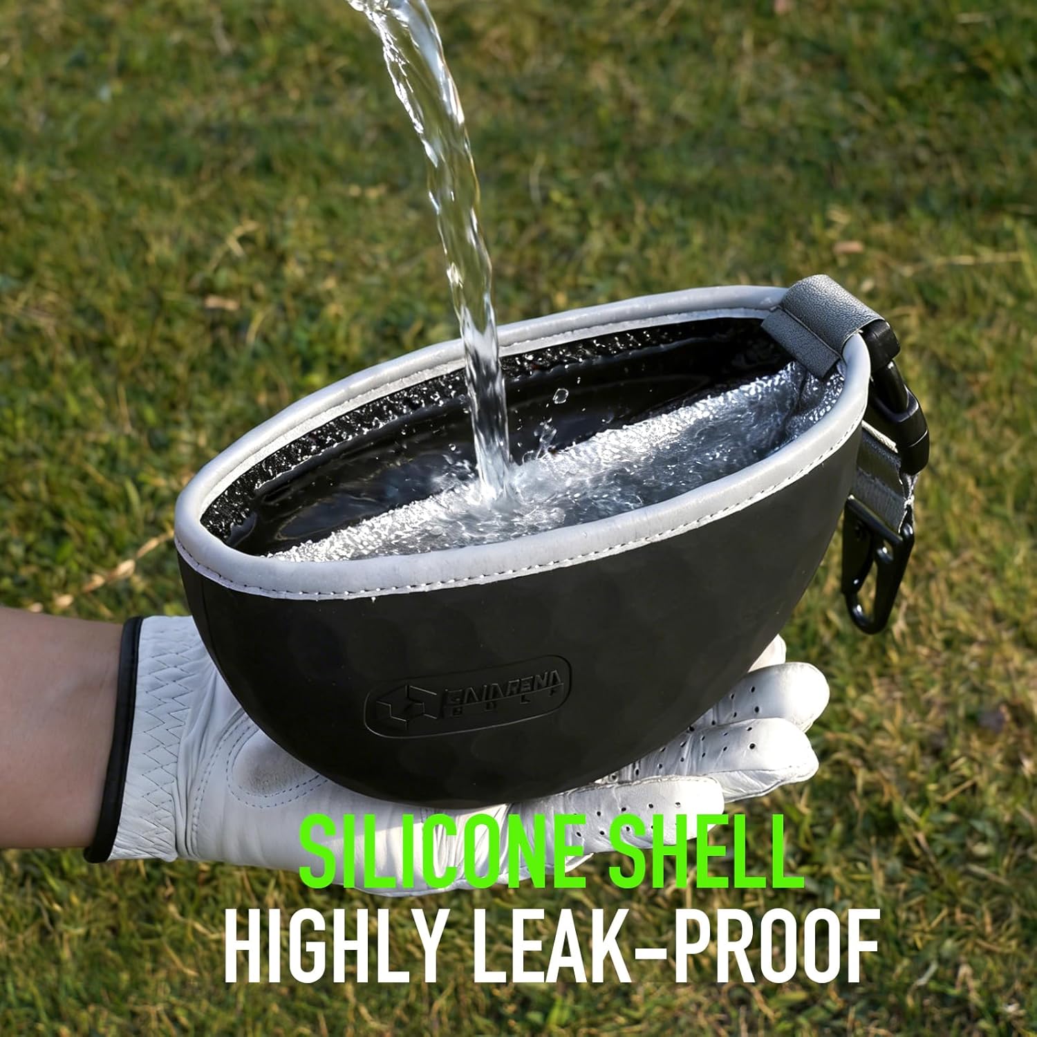 GAIARENA Golf Cleaning Bag Pouch Golf Ball Washer Club Cleaner with Scrub and Wipe Cloth Gifts Ideas for Golfers On-Course Golf Accessories