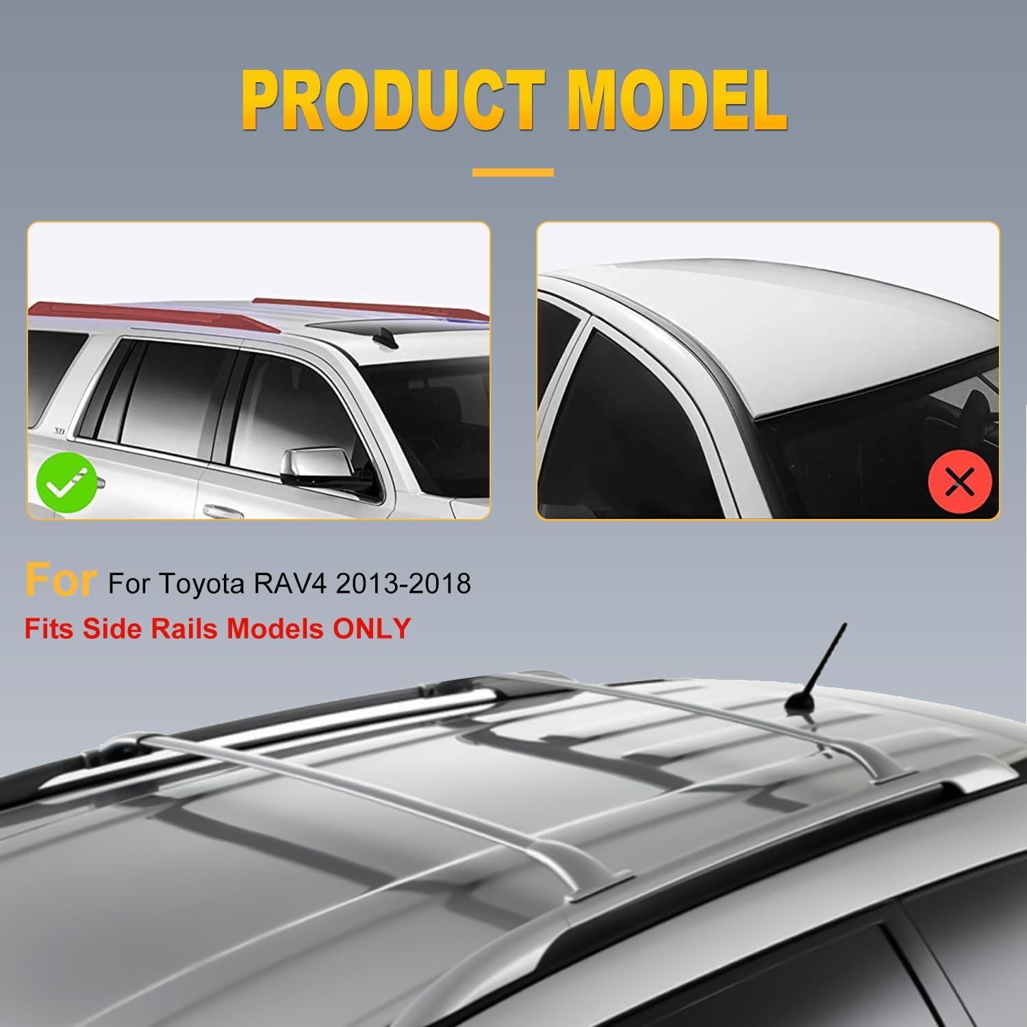 OCPTY Roof Rack Cross Bars for Toyota RAV4 2014-2019 Luggage Racks Rooftop Cargo Carrier Bag Luggage Kayak Canoe Bike Snowboard Skiboard