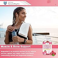 Vista 3 de Nature's Rhythm - Gomitas de magnesio de 500 mg - 65 unidades Suplementos de glicinato de magnesio para relajación, alivio del estrés y sueño