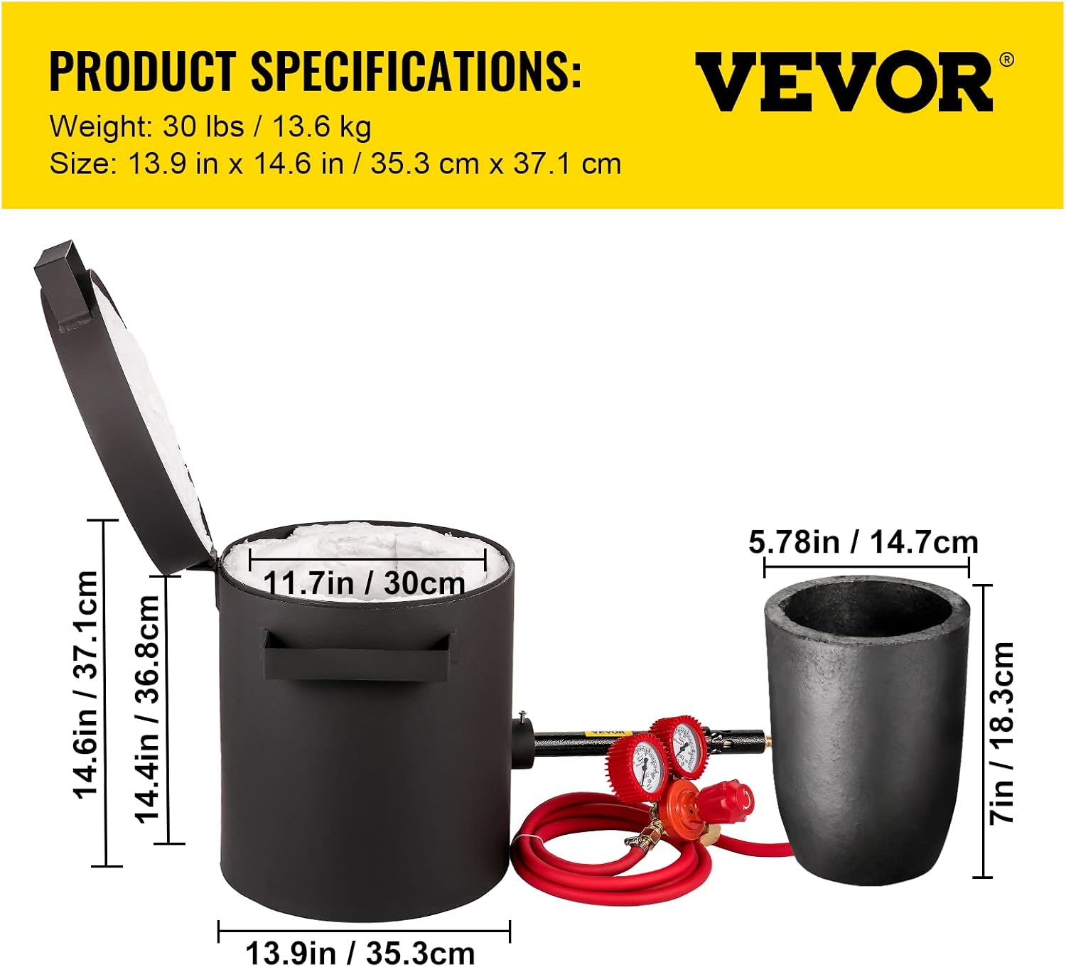 VEVOR печь для плавки на пропане газовая кузница с горелками и графитовым тиглем на 10 кг многофункциональная печь для плавки газов отличная теплоизоляция металлическая печь для плавки меди серебра и алюминия