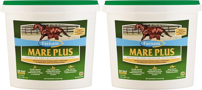 Suplemento para Éguas Farnam Mare Plus para Gestação e Lactação em Pellets, 6,8 kg, Pacote com 2