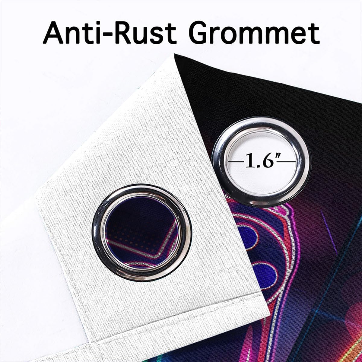 Modern Game Neon Window Curtains for Kid Girls Boys Bedroom Video Games Game Zone Gamepad Thermal Insulated Darkening Grommet Window Drapes for Bedroom Living Room, W42xL45 Inch Decor - Image 5