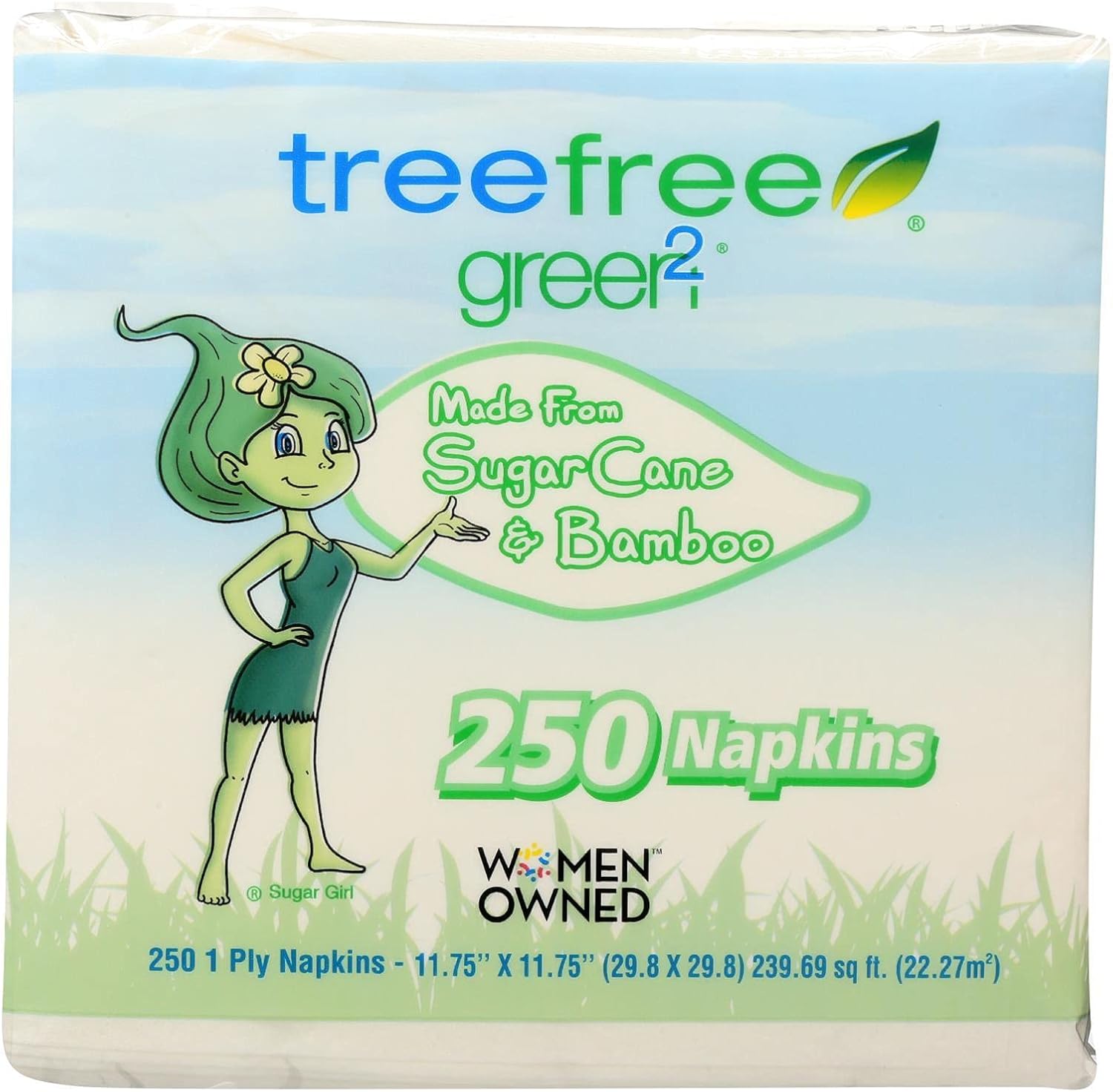 Green 2 Lunch Napkins - 250 per pack - 16 packs per case.16
