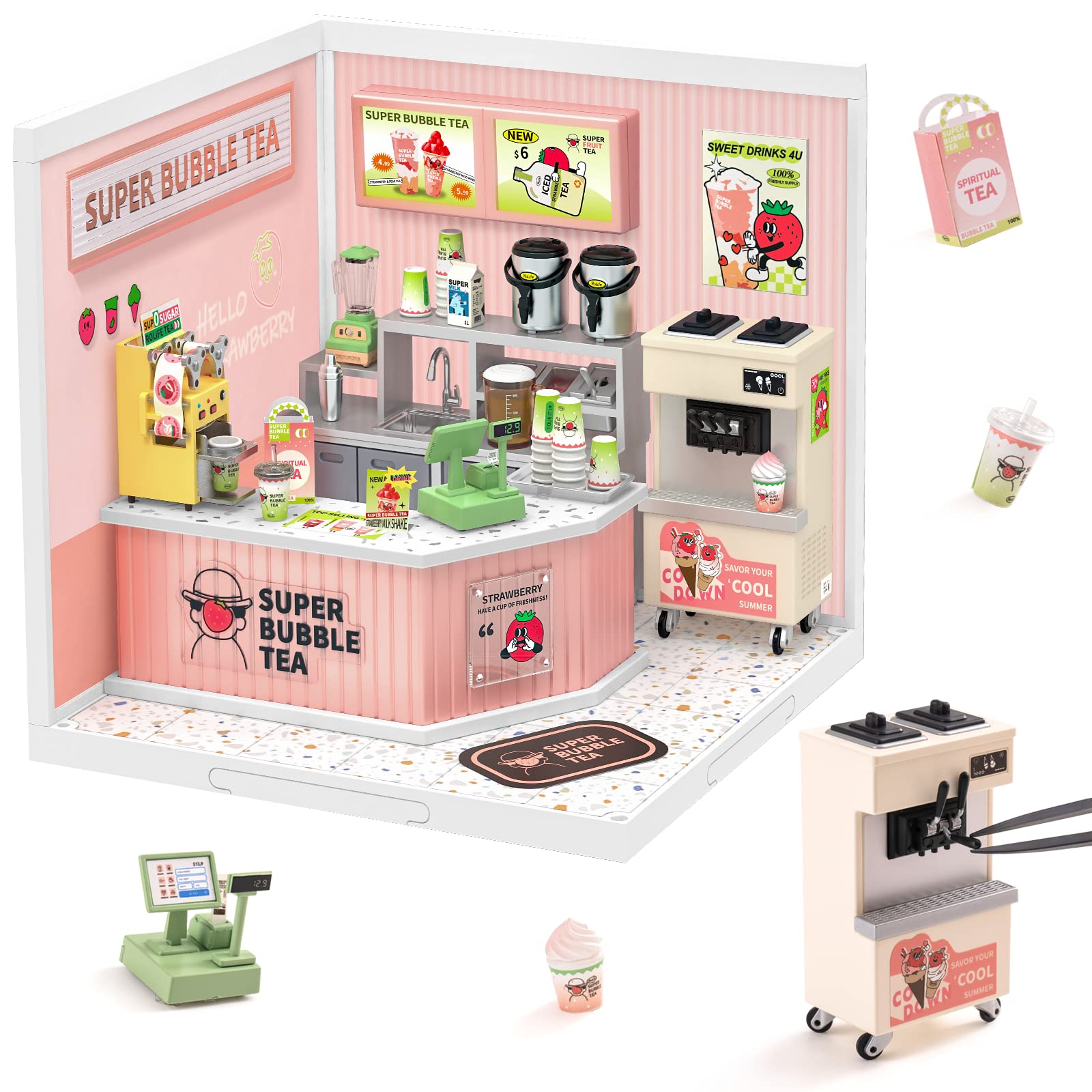 ミニチュア★スターバックス★マグカップ★ミルクティー★ドールハウスに★ Amazon | Rolife DIY ミニチュアハウスキット ミルクティー