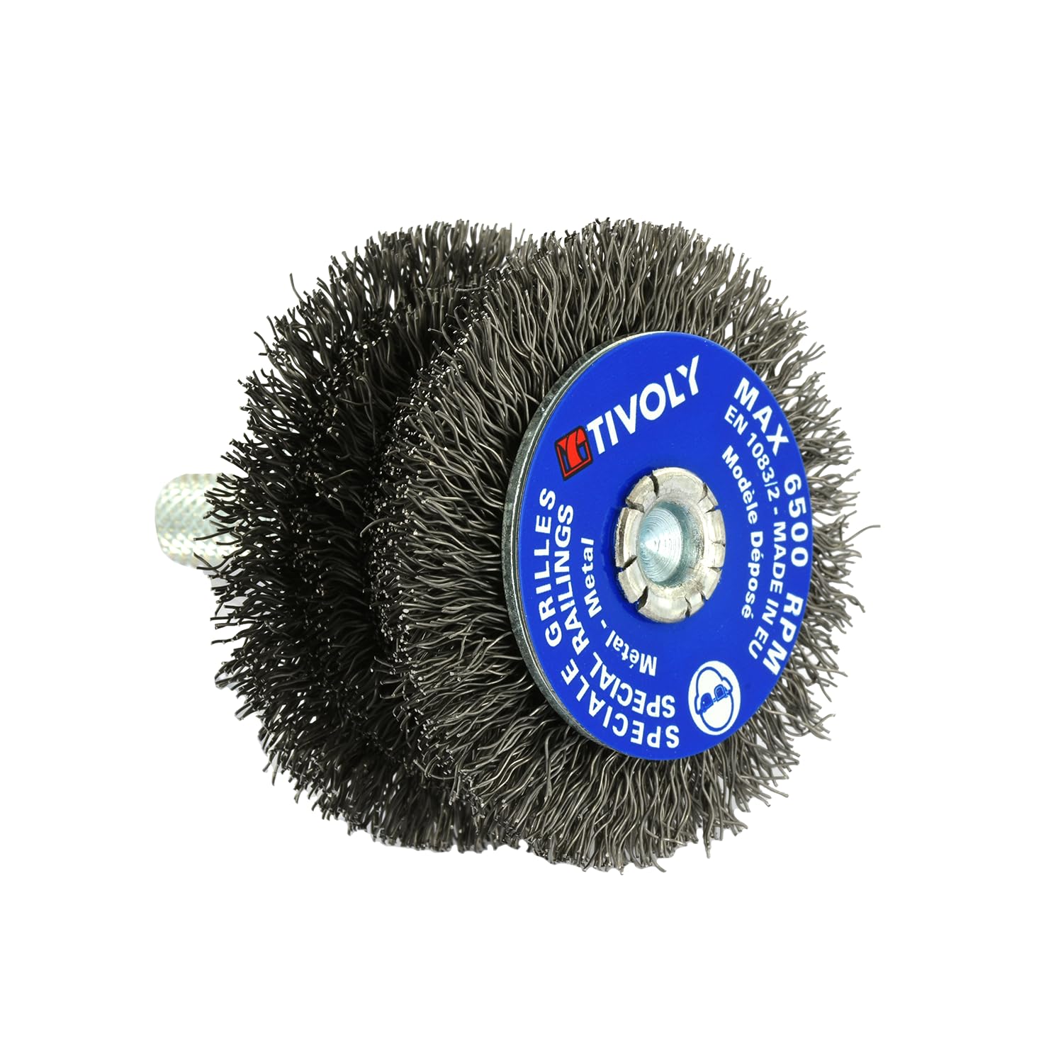 Lot de 4 brosses à extrémité métallique haute performance pour meuleuses ou perceuses, diamètre de la brosse 25 mm, support en acier