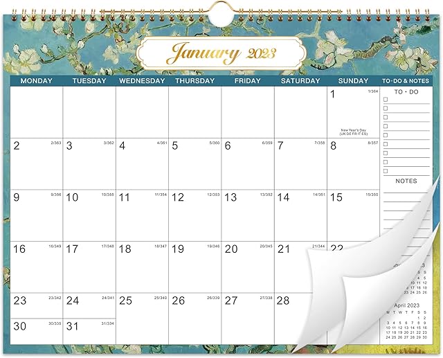 Amazon Brand - Eono 2023 Calendar, 12 Months Family Calendar from Jan. 2023 - Dec. 2023, 14.8'' x 11.5'', Perfect for Planning and Organizing Your Home and Office