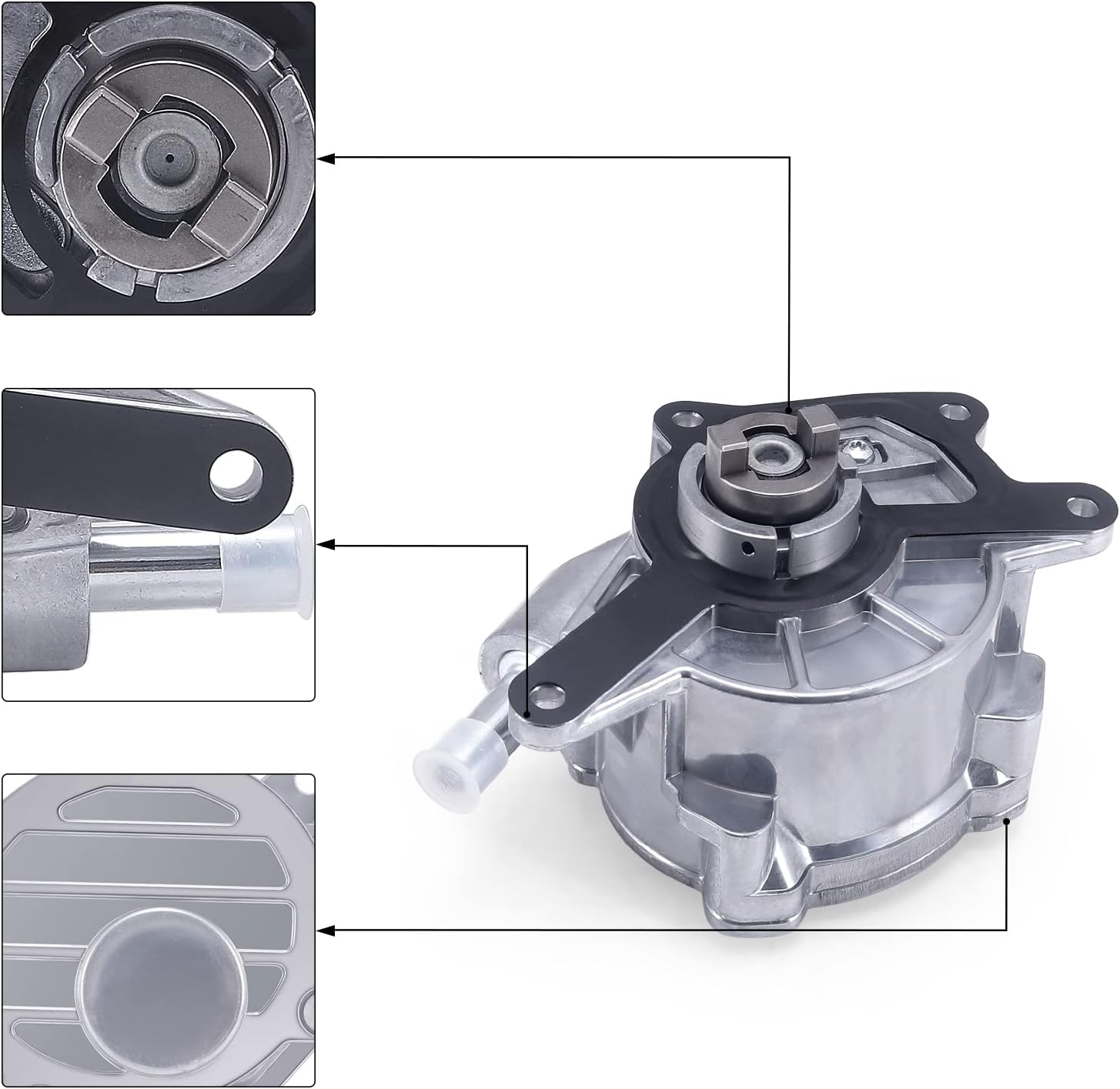 6422300165‎ Brake Vacuum Pump for 2007-2012 Mercedes-Benz (Engine 3.0L 3.5L) W251 W221 W211 X164 W164 R320 R350 S350 E320 E350 GL320 GL350 ML320 ML350 724807390