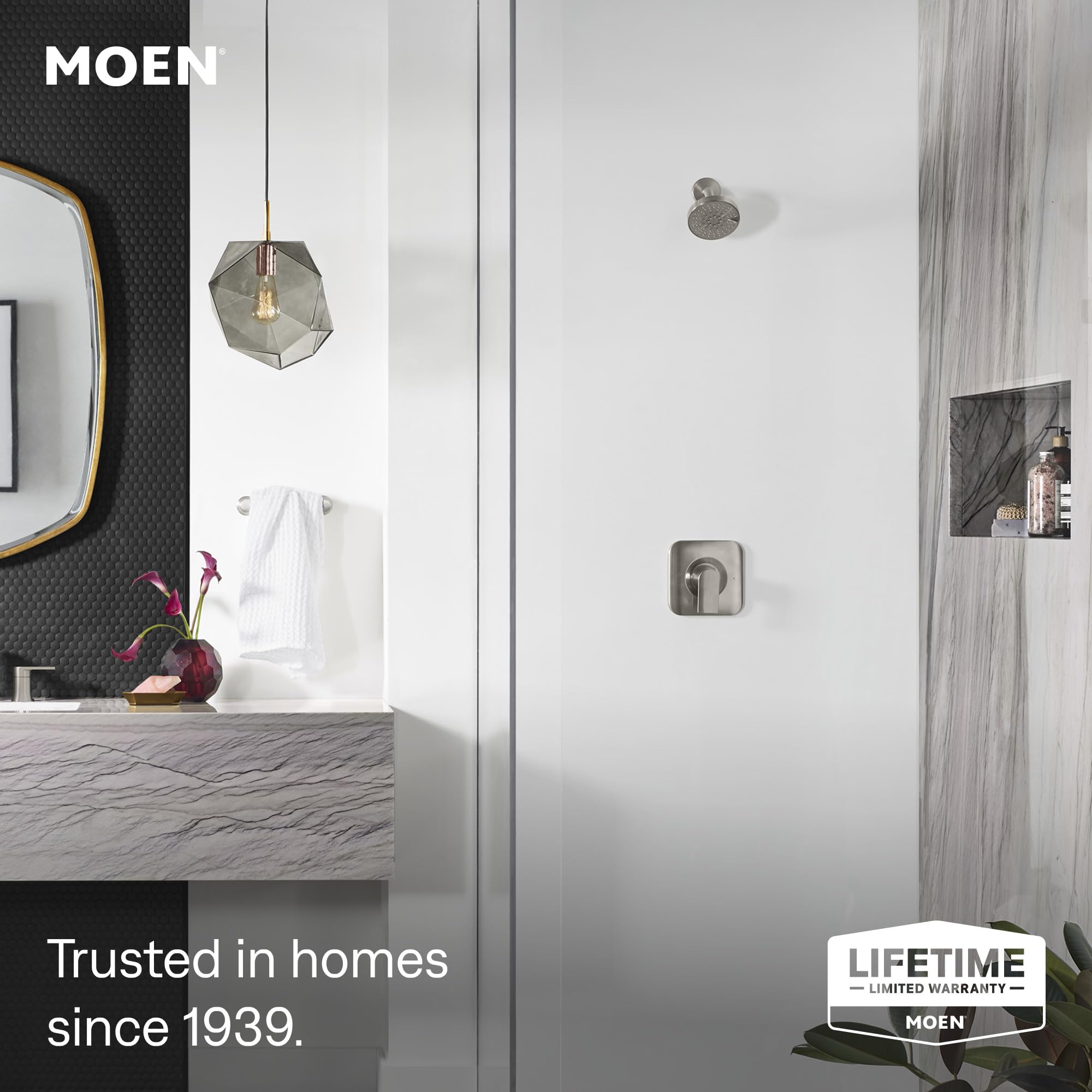 Moen T2471BN Genta Posi-Temp Pressure-Balancing Modern Valve Trim, Valve Required, Brushed Nickel