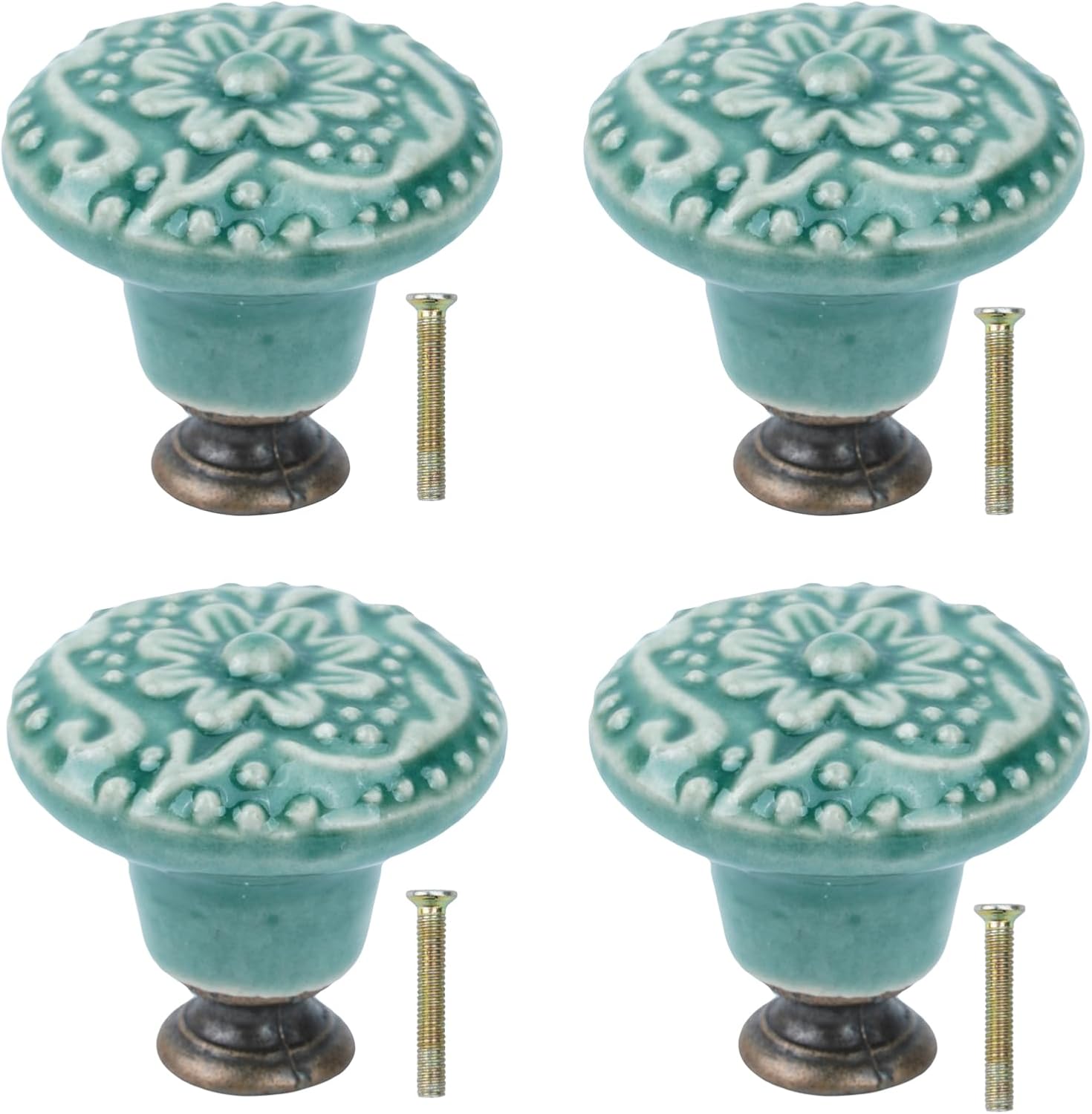 4 Pomós Cerámica Vintage 3.4cm para muebles