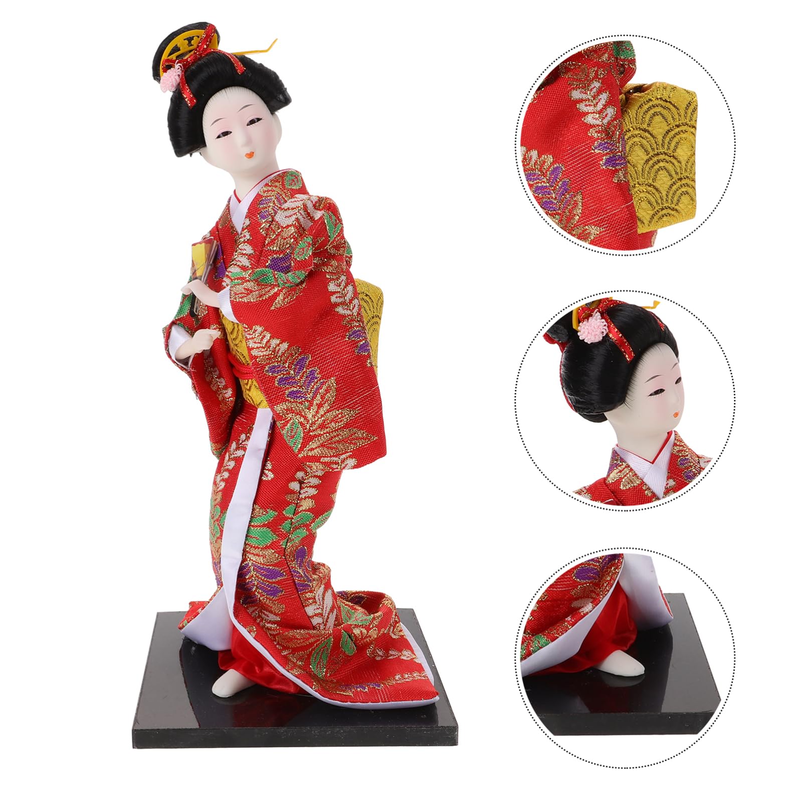 Vaguelly Figurita de Muñeca de Kimono Japonés para Decoración de Escritorio Adorable Estatua de Geisha con Vestido Japonesa para Hogar Decoración y