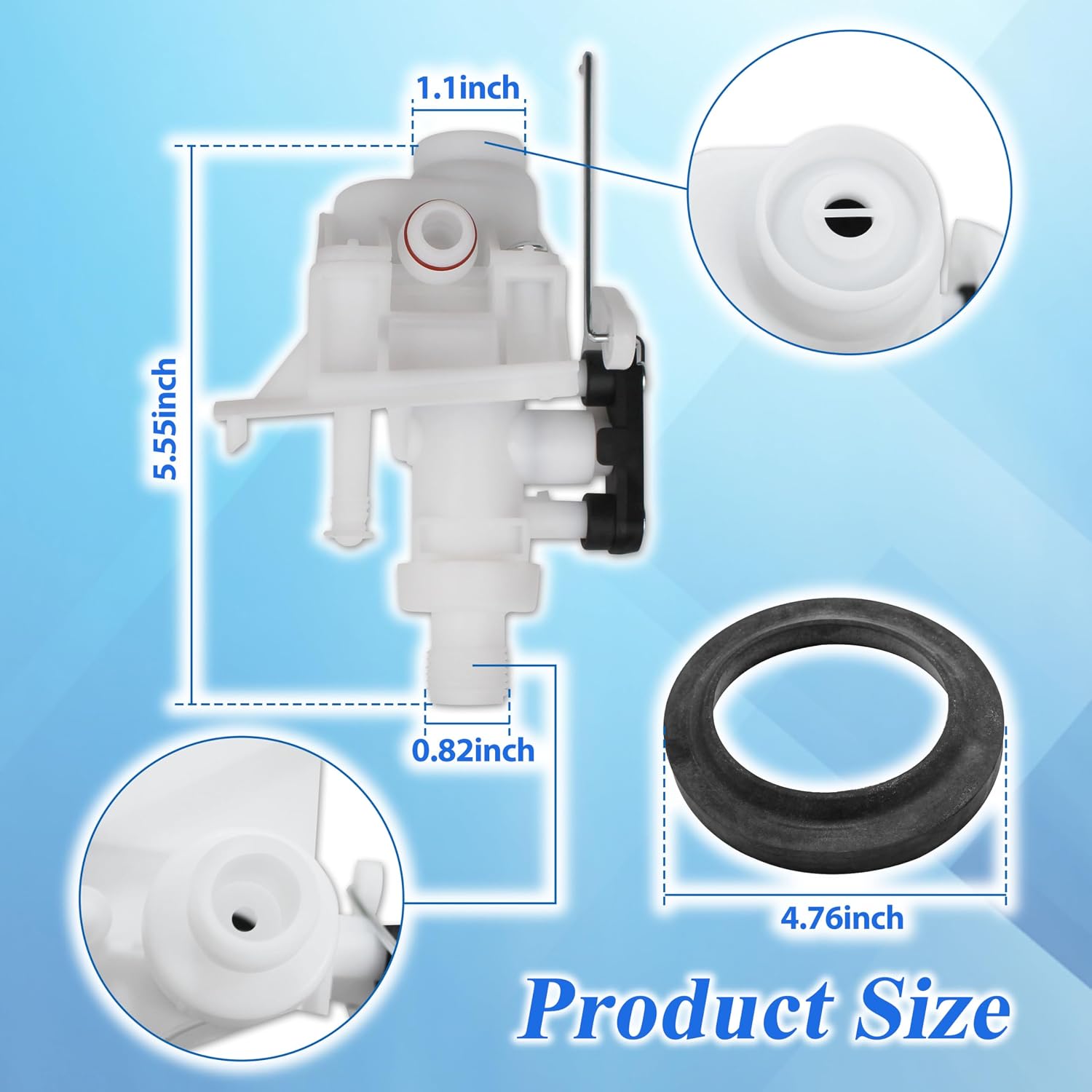 31705 RV Toilet Water Valve Kit, Compatible with Thetford Aqua-Magic V High and Low Models