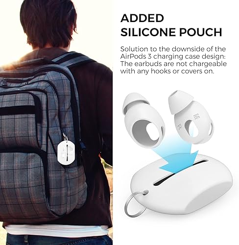 Miniatura 4 de AhaStyle 3 pares de fundas de silicona para auriculares de 3 almohadillas de silicona no cabe en la funda de carga compatible con Apple AirPods 3