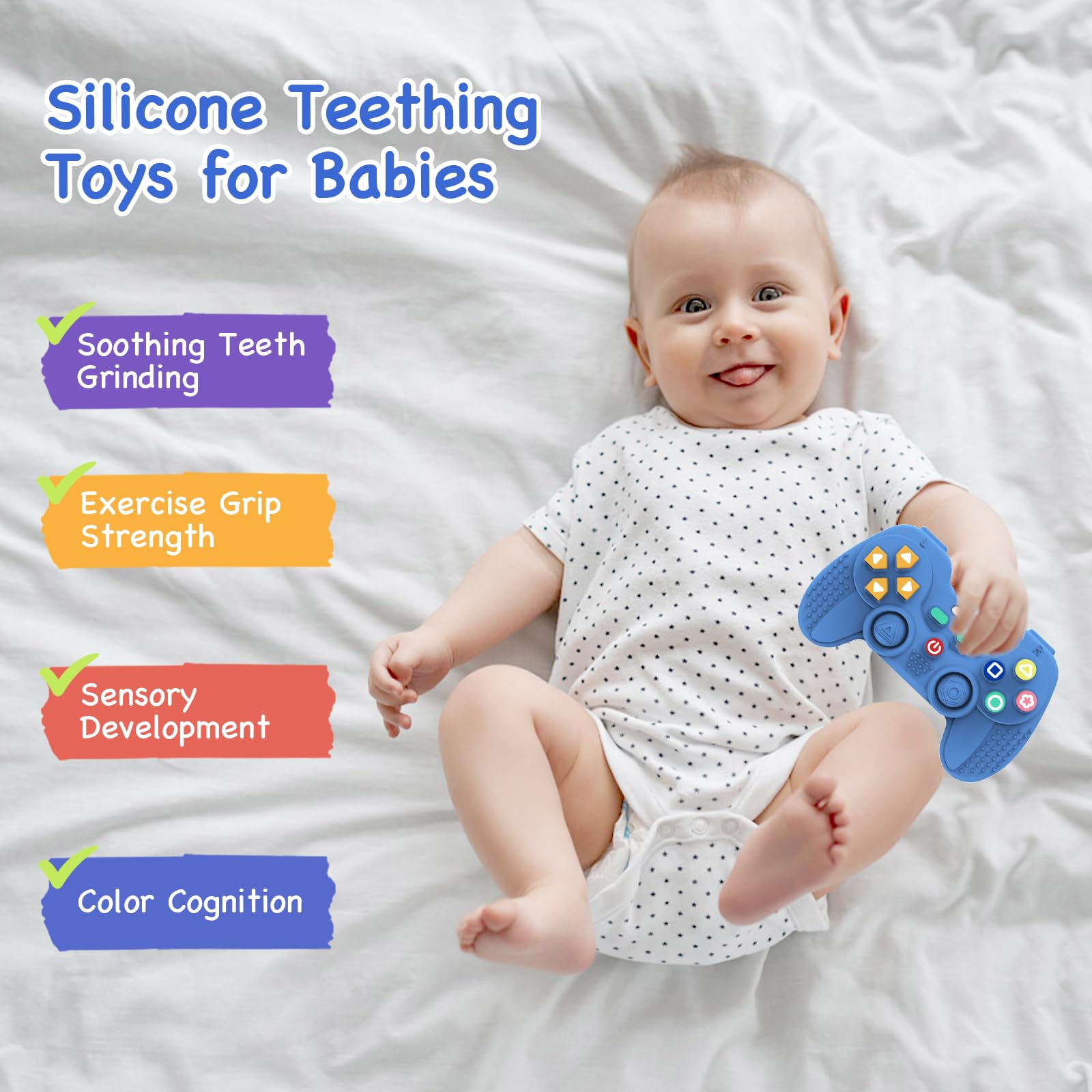 Silicone Teething Toys for Babies 0-6 Months, Teethers for Babies 6-12 Months - Image 3