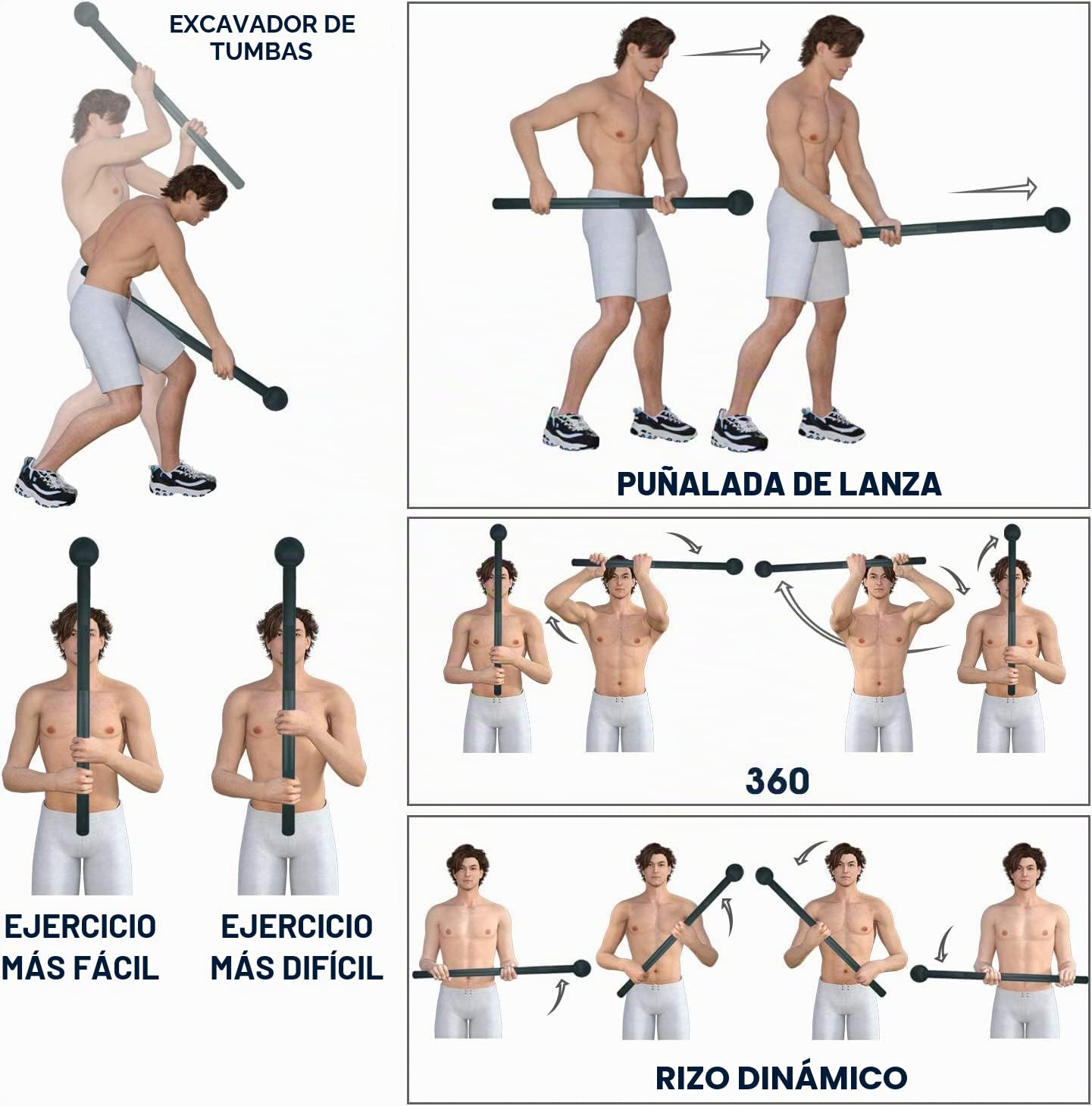 Yes4All Mace Bell de Acero para Entrenamiento de Fuerza, Entrenamiento de Hombros, empuñaduras y antebrazos