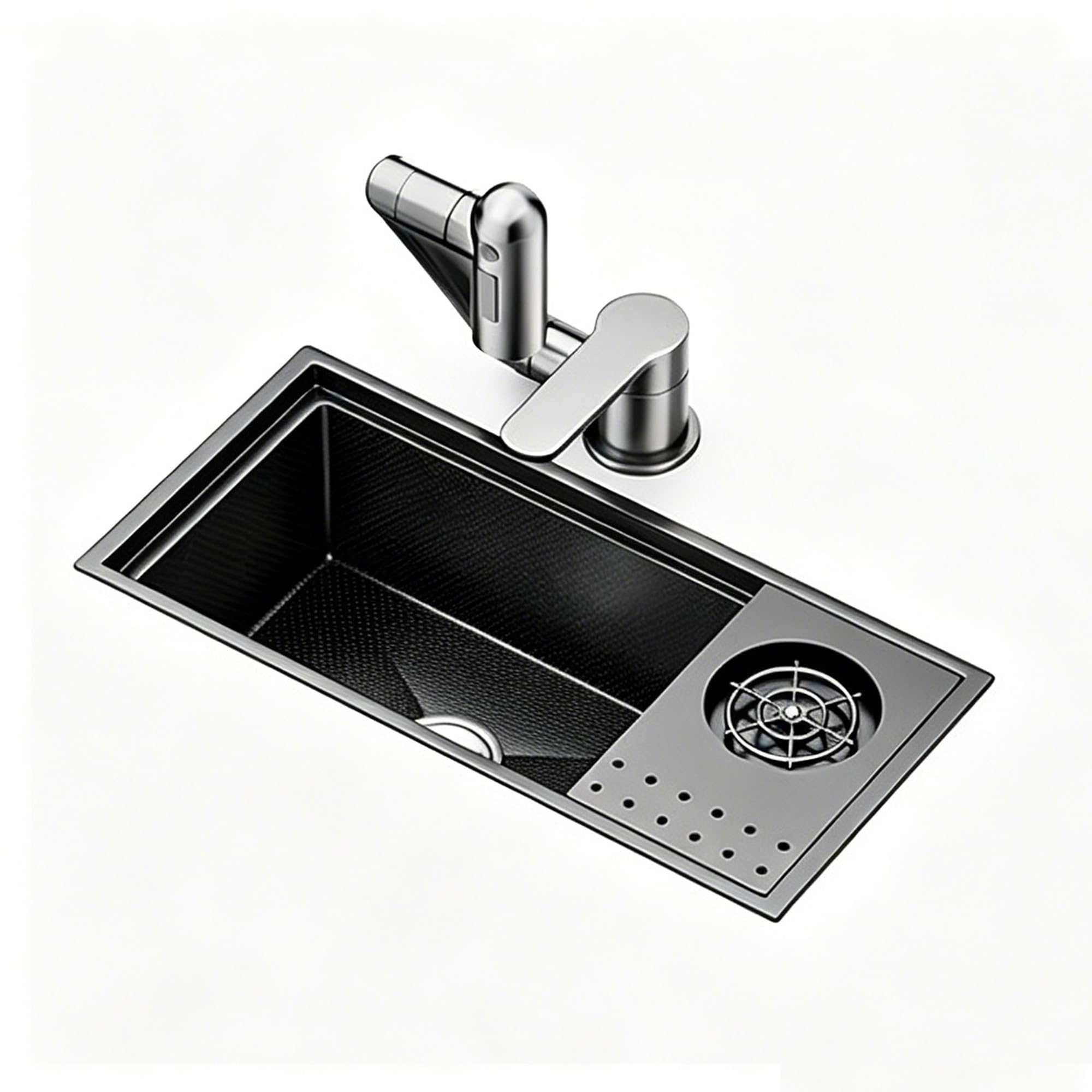 SC Fregadero De Acero Inoxidable Con Tapa, Fregadero De Cocina Tipo Bar(680x400mm)