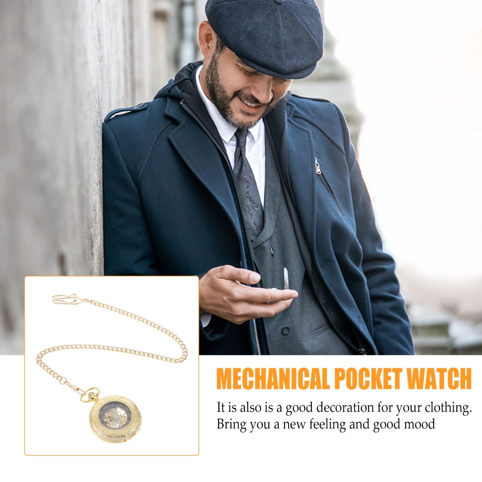 CALLARON Reloj de Bolsillo Vintage para Hombre, Números Romanos Grandes, Aleación de Zinc, Ligero, Obsequio Día del Padre