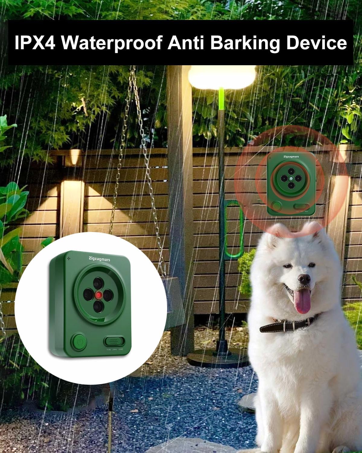 Ultrasonic Dog Barking Control, 2025 Rechargeable Waterproof Anti Barking Device with 3 Control Modes, Effective Sonic Deterrent Bark Box for Small Medium & Large Dogs