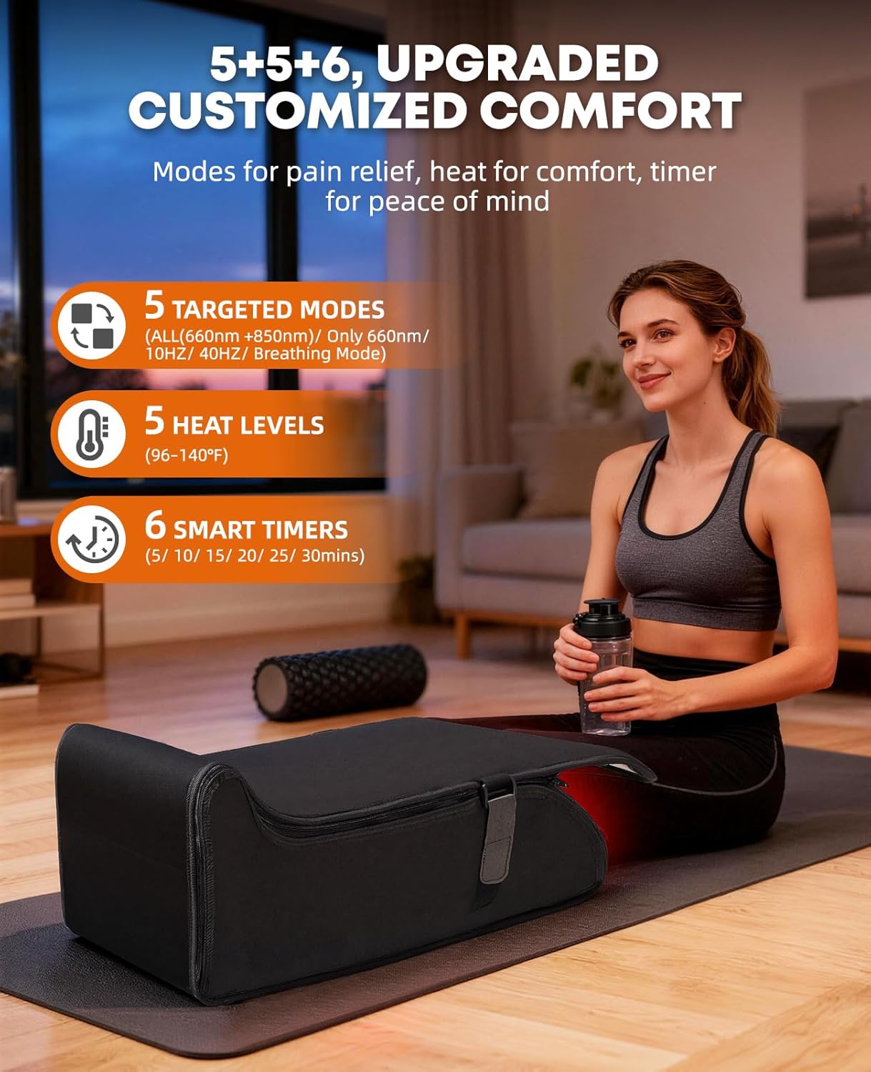 Red Light Therapy for Legs and Feet, 480 LEDs Near Infrared Light Therapy Device for Full Knee Calf Ankle, 2-in-1 Foldable Body Light Therapy Wrap Mat, 5 Modes, Gifts for Seniors