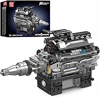 Mould King 10205 V12 Running Engine Building Kit - 733 PCS MOC Blocks for Adults, Realistic Supercar Model That Moves