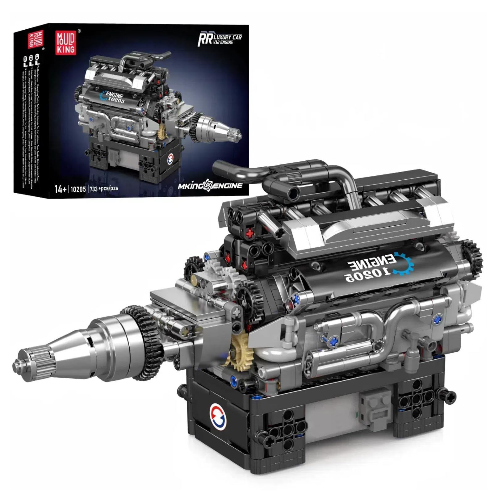 Amazon.com: Mould King 10205 V12 Engine Building Blocks Sets