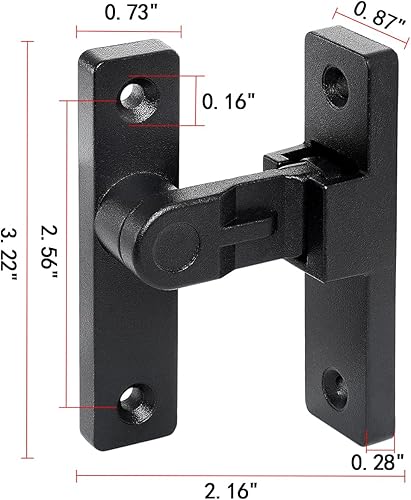 Miniatura 2 de 3 paquetes de pestillos de puerta de ángulo recto de 90 grados, accesorios de cierre abatible de aleación de zinc negro mate  Pestillos de seguridad