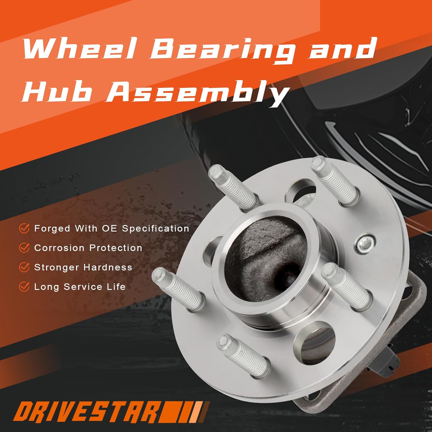DRIVESTAR 512003 Rear Wheel Hub & Bearing Assembly for Buick Lesabre/Riviera/Park Avenue, Cadillac Allante/DeVille/Eldorado/Seville, Pontiac Bonneville/Grand Am SE, Olds Aurora/Toronado w/ABS